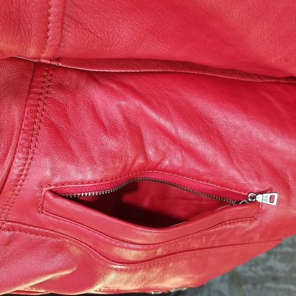 Danier size medium leather jacket rich red womens NEW appears never worn. - Picture 6 of 16